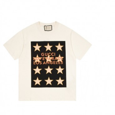 구찌 남성 크루넥 아이보리 반팔티 - Mens Ivory Tshirts 