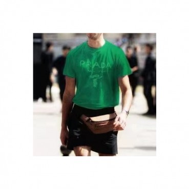 프라다 남성 그린 크루넥 반팔티 - Mens Green Tshirts 