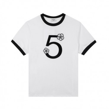샤넬 여성 크루넥 화이트 반팔티 - Womens White Tshirts 