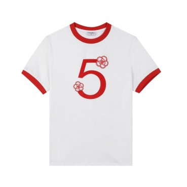 샤넬 여성 크루넥 화이트 반팔티 - Womens White Tshirts 