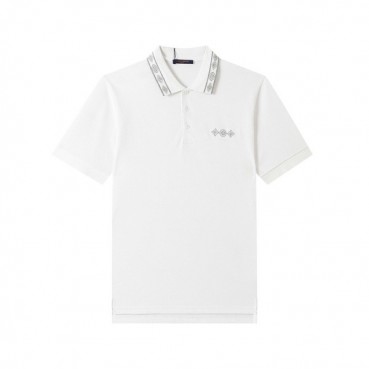 루이비통 남성 화이트 폴로 반팔티 - Mens White Tshirts 