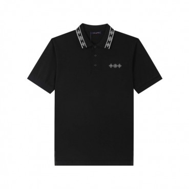 루이비통 남성 블랙 폴로 반팔티 - Mens Black Tshirts 