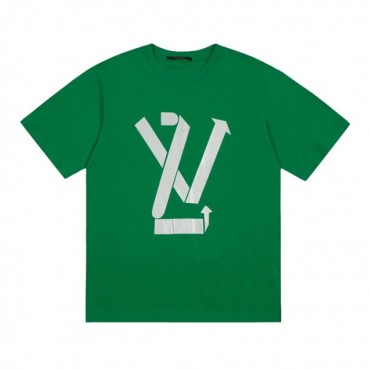 루이비통 남성 그린 크루넥 반팔티 - Mens Green Tshirts 
