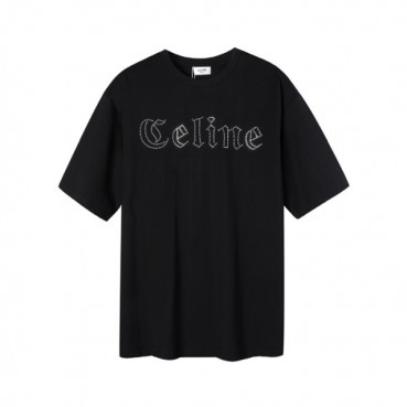 셀린느 남성 크루넥 블랙 반팔티 - Mens Black Tshirts 