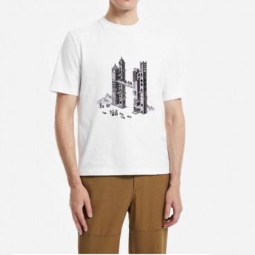 에르메스 남자 화이트 크루넥 반팔티 - Mens White Tshirts 
