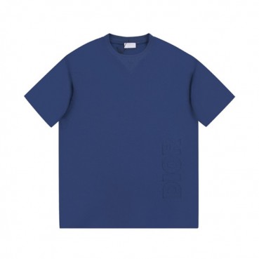 디올 남성 크루넥 네이비 반팔티 - Mens Navy Tshirts 