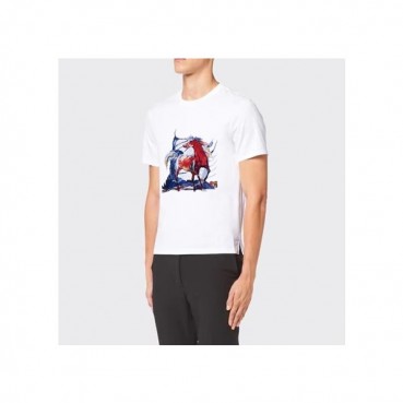 에르메스 남자 화이트 크루넥 반팔티 - Mens White Tshirts 
