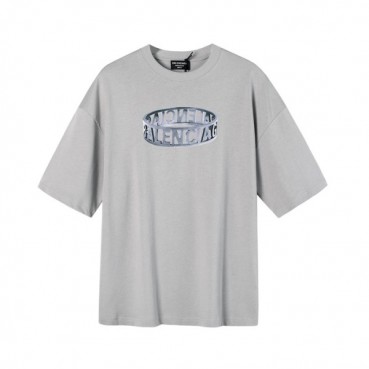 발렌시아가 남성 크루넥 그레이 반팔티 - Mens Gray Tshirts 