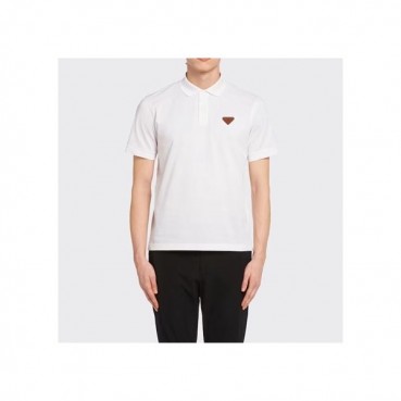 프라다 남성 화이트 폴로 반팔티 - Mens White Tshirts 