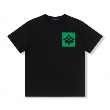 루이비통 남성 블랙 크루넥 반팔티 - Mens  Black Tshirts 