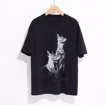 지방시 남성 크루넥 블랙 반팔티 - Mens Black Tshirts 