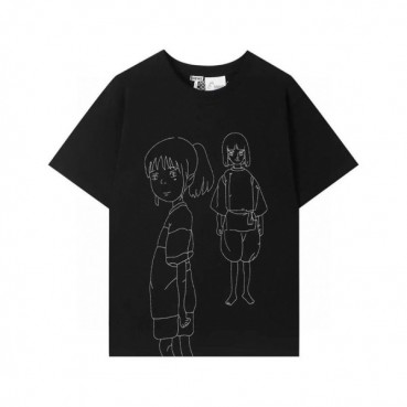 로에베 남성 이니셜 블랙 반팔티 - Mens Black Tshirts 