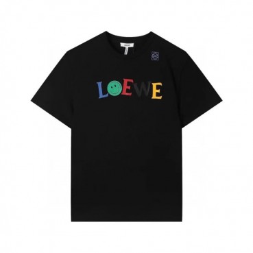 로에베 남성 이니셜 블랙 반팔티 - Mens Black Tshirts 