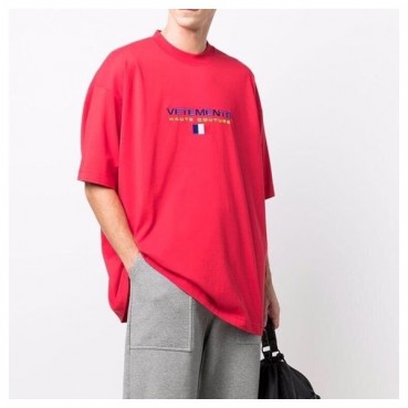 베트멍 남/녀 트렌디 레드 반팔티 - Unisex Red Tshirts 