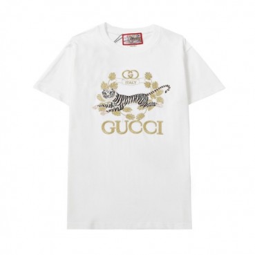 구찌 남성 크루넥 화이트 반팔티 - Mens White Tshirts 