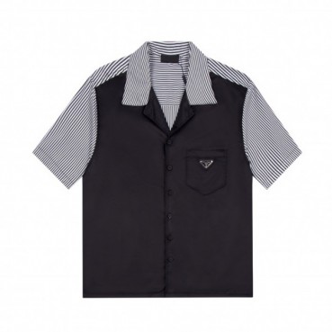 프라다 남성 블랙 폴로 반팔티 - Mens Black Tshirts 