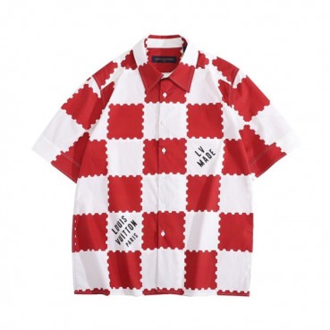 루이비통 남성 레드 폴로 반팔티 - Mens Red Tshirts 