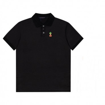 루이비통 남성 폴로 블랙 반팔티 - Mens Black Tshirts 
