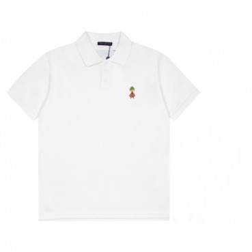 루이비통 남성 폴로 화이트 반팔티 - Mens White Tshirts 