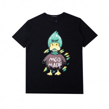 루이비통 남성 블랙 크루넥 반팔티 - Mens Black Tshirts 