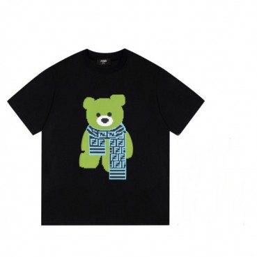펜디 남성 크루넥 블랙 반팔티 - Mens Black Tshirts 
