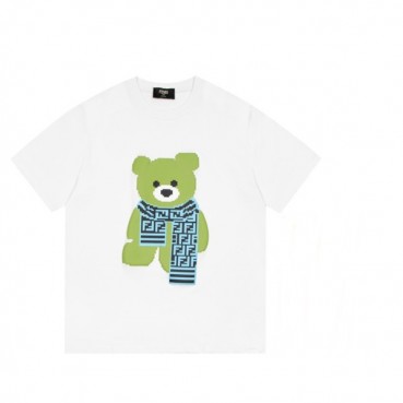 펜디 남/녀 크루넥 화이트 반팔티 - Unisex White Tshirts 