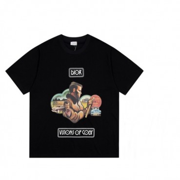 디올 남성 크루넥 블랙 반팔티 - Mens Black Tshirts 