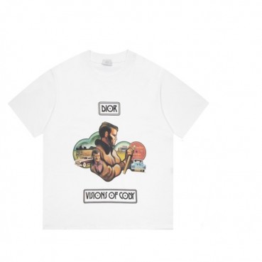 디올 남성 크루넥 화이트 반팔티 - Mens White Tshirts 
