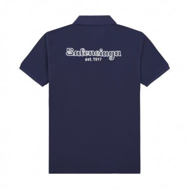 발렌시아가 남성 네이비 폴로 반팔티 - Mens Navy Tshirts 