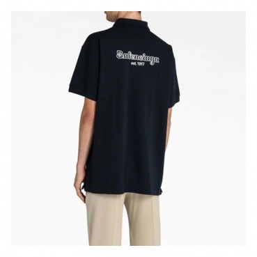 발렌시아가 남성 블랙 폴로 반팔티 - Mens Black Tshirts 