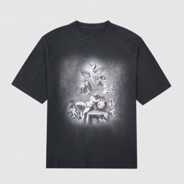 디올 남성 크루넥 블랙 반팔티 - Mens Black Tshirts 