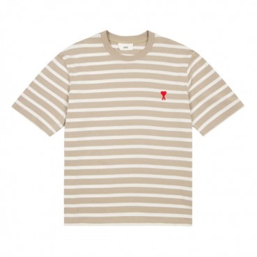 아미 남성 크루넥 베이지 반팔티 - Mens Beige Tshirts 