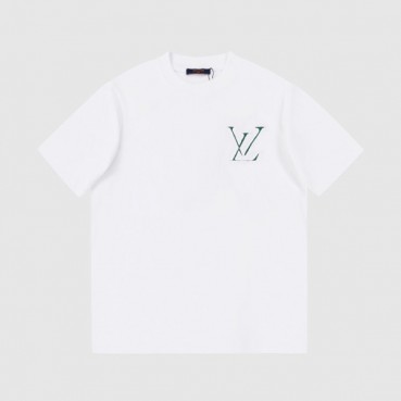 루이비통 남성 화이트 크루넥 반팔티 - Mens White Tshirts 