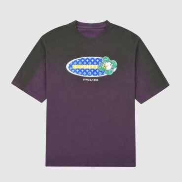 루이비통 남성 블랙 크루넥 반팔티 - Mens Black Tshirts 