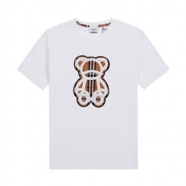 버버리 남성 크루넥 화이트 반팔티 - Mens White Tshirts 