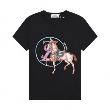 에르메스 남자 블랙 크루넥 반팔티 - Mens Black Tshirts 