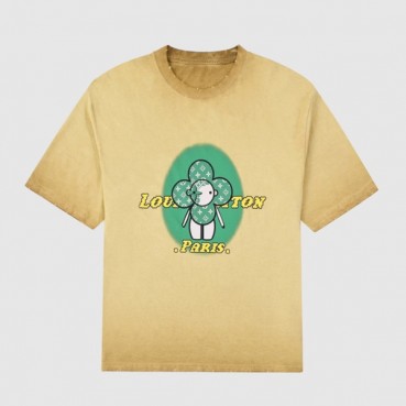 루이비통 남성 카멜 크루넥 반팔티 - Mens Camel Tshirts 