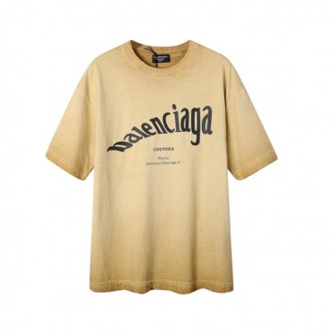 발렌시아가 남성 크루넥 카멜 반팔티 - Mens Camel Tshirts 