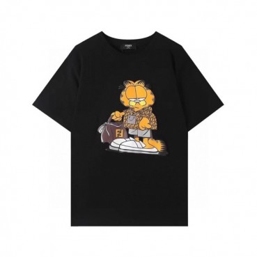 펜디 남성 크루넥 블랙 반팔티 - Mens Black Tshirts 