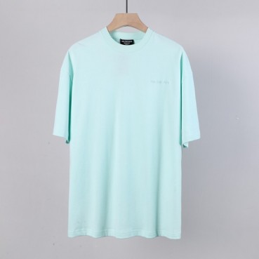 발렌시아가 남성 크루넥 블루 반팔티 - Mens Blue Tshirts 