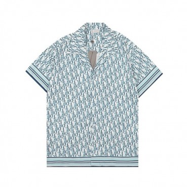 디올 남성 트렌디 블루 반팔티 - Mens Blue Tshirts 