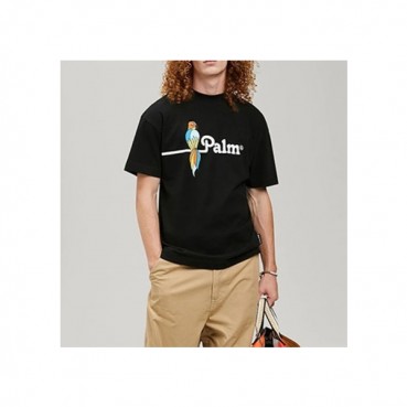 팜 엔젤스 남자 크루넥 블랙 반팔티 - Mens Black Tshirts 