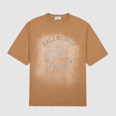 발렌시아가 남성 크루넥 카멜 반팔티 - Mens Camel Tshirts 