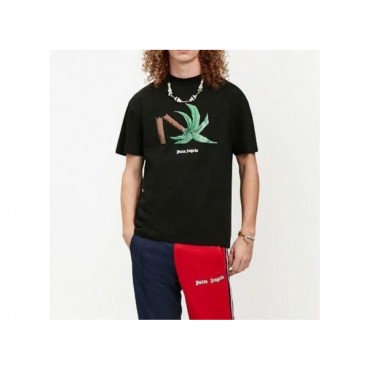 팜 엔젤스 남자 크루넥 블랙 반팔티 - Mens Black Tshirts 