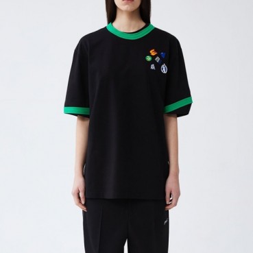 Ader 남/녀 블랙 크루넥 반팔티 - Unisex Black Tshirts 