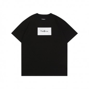 메종마르지엘라 남성 크루넥 블랙 반팔티 - Mens Black Tshirts 