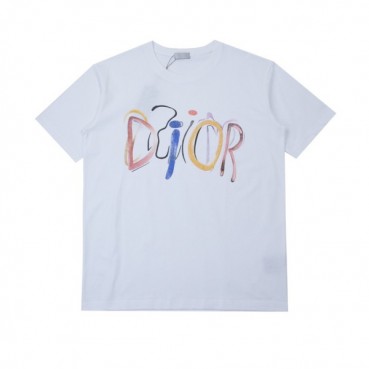 디올 남성 크루넥 화이트 반팔티 - Mens White Tshirts 