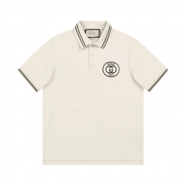 2023 구찌 남성 아이보리 폴로 반팔티 - Mens Ivory Tshirts 