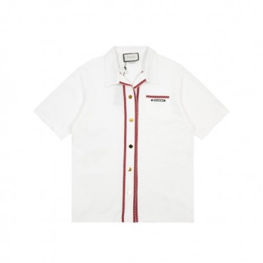 구찌 남성 크루넥 화이트 반팔티 - Mens White Tshirts 