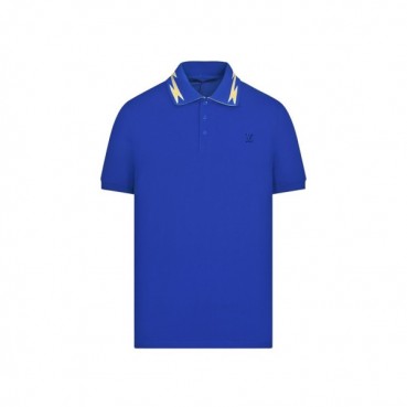 루이비통 남성 블루 폴로 반팔티 - Mens Blue Tshirts 